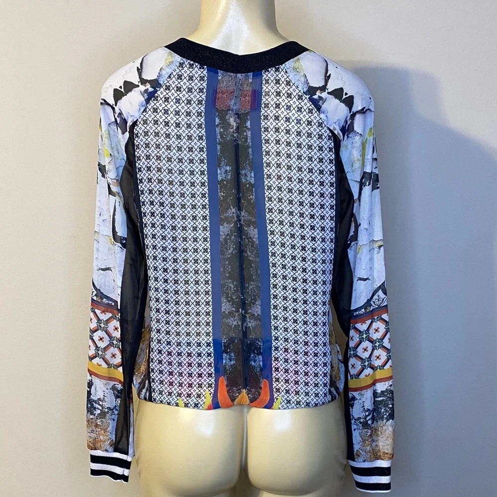 Clover Canyon Multicolor Graphic Long Sleeve Blouse Size XS - Picture 2 of 8